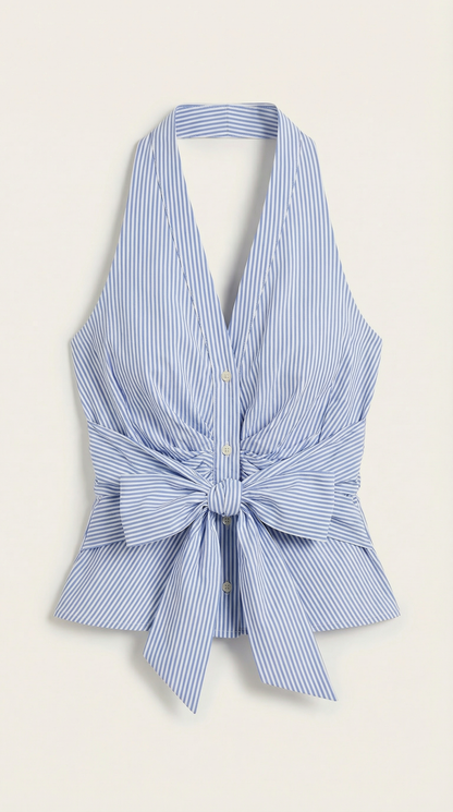 Top Aspen Halter Azul