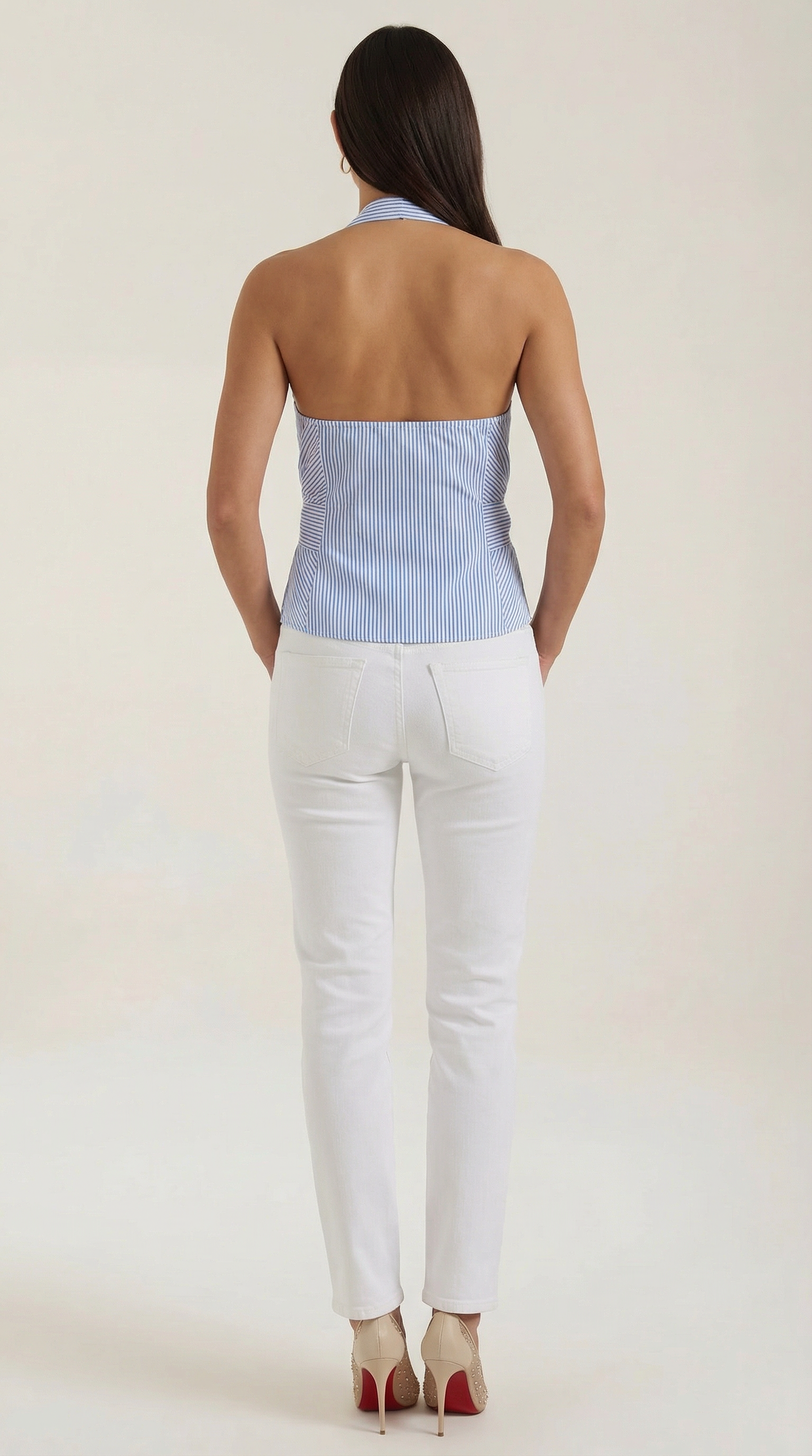 Top Aspen Halter Azul