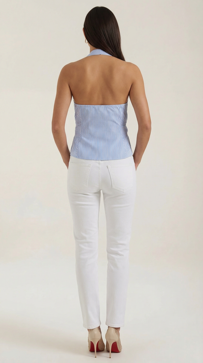 Top Aspen Halter Azul